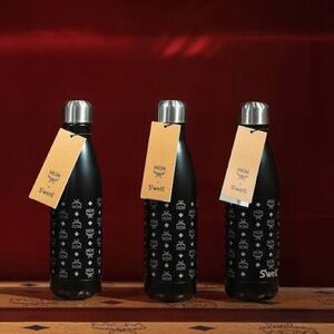 S'well Black MCM Patterned Water Bottle